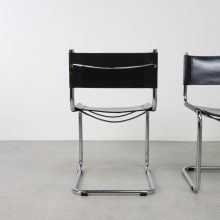 Vintage tubular cantilever Bauhaus dining chairs in the manner of Mart Stam Thonet 1970s 9