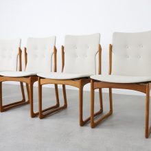 Set of 8 vintage Danish dining chairs by Vamdrup Stolefabrik sculptural teak 1960s - Vintage Deense eetkamerstoelen 4