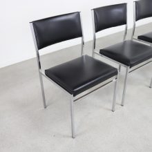 Vintage Dutch design minimalist dining chairs 1960s in the manner of Cees Braakman Martin Visser 3