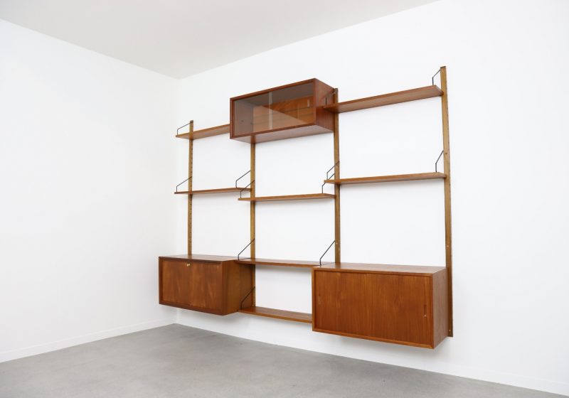 Vintage Poul Cadovius Royal Sytem teak modular Danish wall unit 1960s Vintage Deense design wandsysteem 1