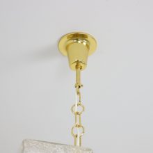 Vintage Toni Zuccheri for VeArt Murano glass & brass hanging lamp 1970s - Mid century Italian design pendant lighting 3