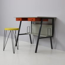 Coen de Vries writing desk Tjerk Reijenga vintage industrial Dutch design stool 1950s Pilastro Holland 1