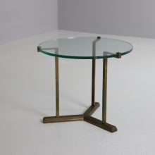 Peter Ghyczy vintage T37 side table patinated brass & glass Hollywood regency style 1970s 3