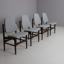 Rare Louis van Teeffelen Webe Jutex vintage dining chairs in teak 1950s mid century Dutch design 1