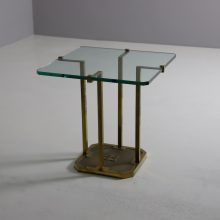 Vintage Peter Ghyczy T18 Pioneer series brass glass side table Dutch design 6