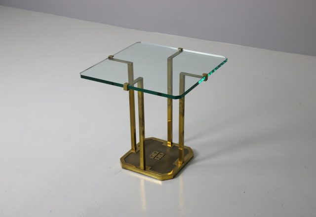 Vintage Peter Ghyczy T18 Pioneer series brass glass side table Dutch design 7