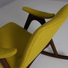 Louis van Teeffelen Webe teak rocking chair 1950s mid century Dutch design 7