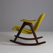 Louis van Teeffelen Webe teak rocking chair 1950s mid century Dutch design 8