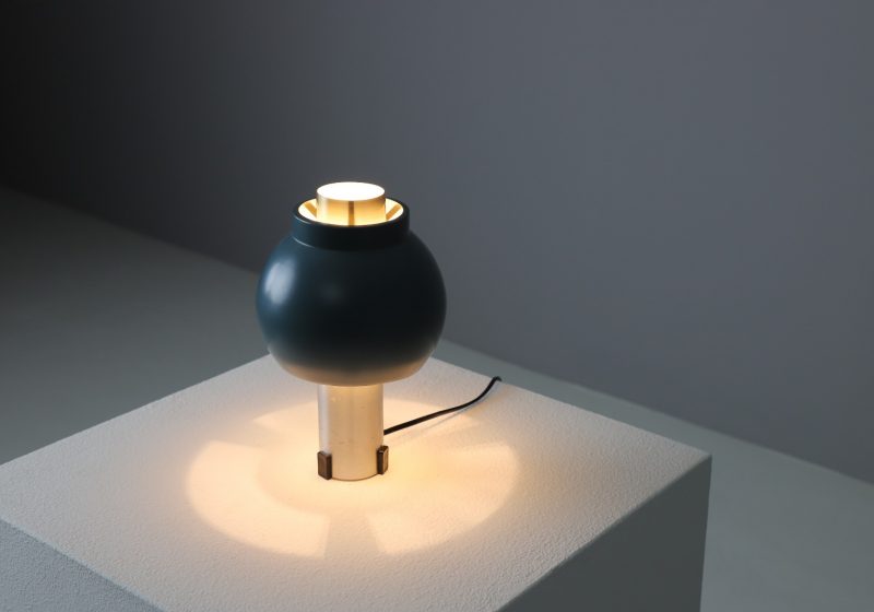 Vintage industrial Dutch design mushroom table lamp in the manner of Anvia Almelo 1950s 1