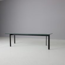 Mid century modernist wrought iron & glass coffee table in the manner of Poul Kjearholm PK61 1960s 3