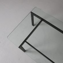 Mid century modernist wrought iron & glass coffee table in the manner of Poul Kjearholm PK61 1960s 6