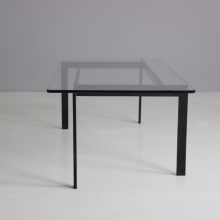 Mid century modernist wrought iron & glass coffee table in the manner of Poul Kjearholm PK61 1960s 7