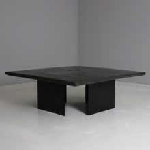 Paul Kingma brutalist coffee table in slate stone & brass 1970s Mid century Dutch design 2