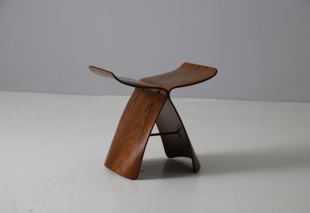 Early rosewood butterfly stool by Sori Yanagi for Tendo Mokko Japan 1954 Rare Japanese design 4