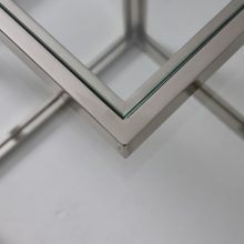 Maison Charles vintage chrome & glass coffee table : nesting tables Hollywood regency mid century French design 1960s 9