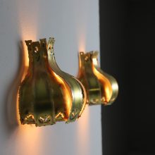 Pair of Danish brass wall lights by Svend Aage Holm Sørensen for Holm Sørensen & Co vintage Danish design lighting 1960s 3