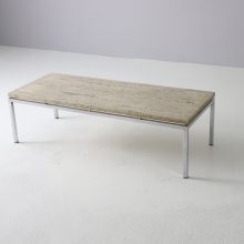 Long vintage Italian travertine coffee table 1960s 1970s Mid century Dutch design 2