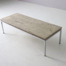 Long vintage Italian travertine coffee table 1960s 1970s Mid century Dutch design 3