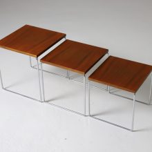 Vintage Brabantia Holland nesting tables teak 1960s Dutch design side tables 2