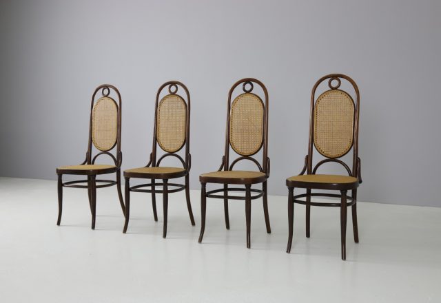 Vintage Thonet model 17 \'Long John\' dining chairs 1960s 1