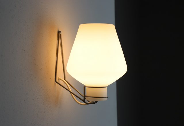 Louis Kalff NX54 vintage wall lamp for Philips glass metal 1960s mid century Dutch design 1