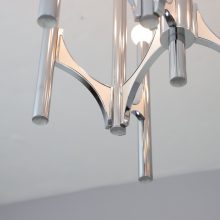 Gaetano Sciolari vintage Italian design chandelier chrome 1970s 2