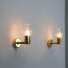 Hans-Agne Jakobsson pair of vintage brass wall lights for AB Markaryd Sweden 1960s mid century Swedish design 1