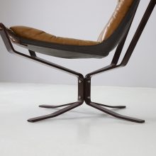 Rare steel frame Sigurd Ressell Falcon chairs for Vatne Møbler 1970s Norwegian modern design lounge chairs 7