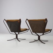 Rare steel frame Sigurd Ressell Falcon chairs for Vatne Møbler 1970s Norwegian modern design lounge chairs 8