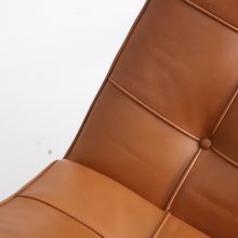 Vintage pair cognac leather Barcelona lounge chairs by Ludwig Mies van der Rohe for Knoll International 1990s 4