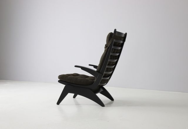 Jan den Drijver for De Stijl woninginrichting Early Dutch modernist highback lounge chair 1940s 1950s 1