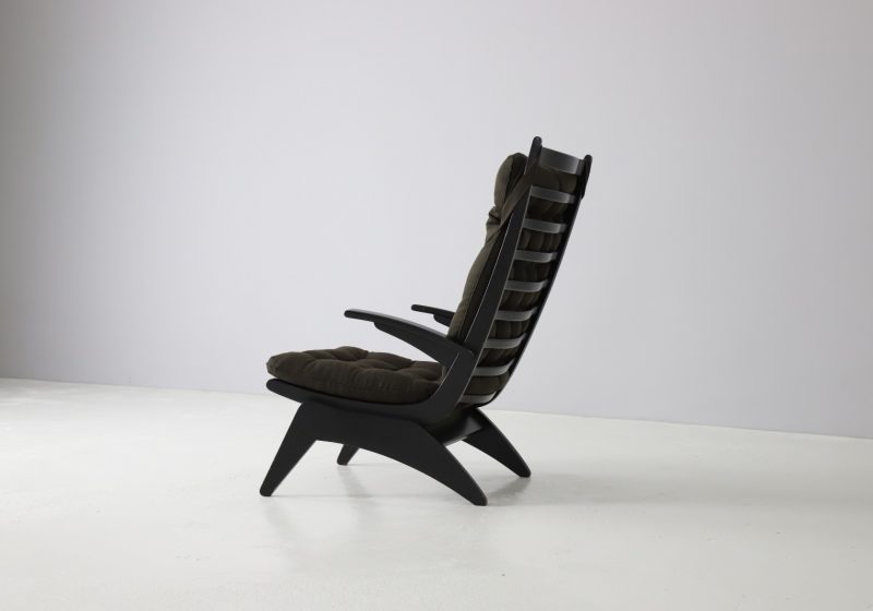 Jan den Drijver for De Stijl woninginrichting Early Dutch modernist highback lounge chair 1940s 1950s 1