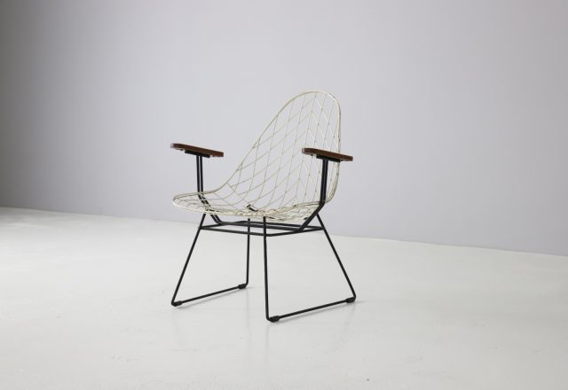 Rare Cees Braakman wire armchair 1950s Pastoe industrial Dutch design lounge chair vintage 2