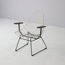 Rare Cees Braakman wire armchair 1950s Pastoe industrial Dutch design lounge chair vintage 4