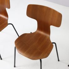 Arne Jacobsen vintage teak 3103 T chairs for Fritz Hansen 1964 1960s Hammer dining chairs mid century Danish design 3