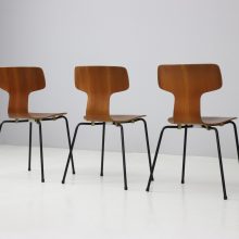 Arne Jacobsen vintage teak 3103 T chairs for Fritz Hansen 1964 1960s Hammer dining chairs mid century Danish design 6