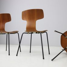 Arne Jacobsen vintage teak 3103 T chairs for Fritz Hansen 1964 1960s Hammer dining chairs mid century Danish design 8