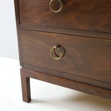 Early Fritz Hansen chest of drawers in brass and lacquered mahogany 1940s vintage Danish design cabinet 2