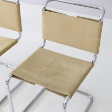 Marcel Breuer vintage B33 dining chairs Gavina Italy original canvas tubular 1960s Mid century design 5