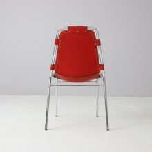 Vintage Charlotte Perriand red leather dining chair for the Les Arcs ski resort France 1960s 1970s 6