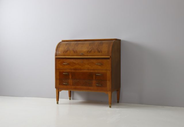 Vintage Swedish design roll top secretary by Bröderna Gustafssons 1960s 1