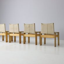 Afra Scarpa & Tobia Scarpa monk dining chairs in canvas & pine by Molteni 1970s Iconic vintage Italian design 2