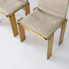 Afra Scarpa & Tobia Scarpa monk dining chairs in canvas & pine by Molteni 1970s Iconic vintage Italian design 5