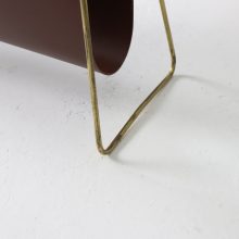 Carl Auböck vintage magazine rack in patinated brass & leather for Illums Bolighus Denmark 1950s mid century Austrian Danish design magazine holder 7