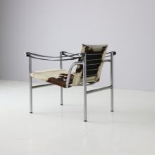 Le Corbusier Pierre Jeanneret vintage LC1 pony hide lounge chair early serie number by Cassina 1960s 2