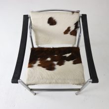 Le Corbusier Pierre Jeanneret vintage LC1 pony hide lounge chair early serie number by Cassina 1960s 8