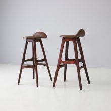 Erik Buch rosewood & leather bar stools by Odense Mobler OD Mobler A:S Denmark 1965 Vintage mid century Danish design stools 1960s 11