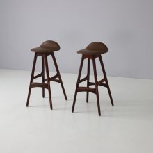 Erik Buch rosewood & leather bar stools by Odense Mobler OD Mobler A:S Denmark 1965 Vintage mid century Danish design stools 1960s 2