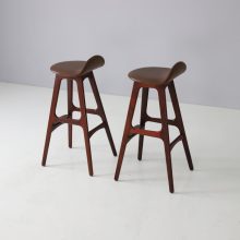 Erik Buch rosewood & leather bar stools by Odense Mobler OD Mobler A:S Denmark 1965 Vintage mid century Danish design stools 1960s 4