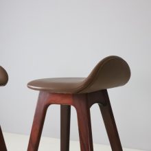 Erik Buch rosewood & leather bar stools by Odense Mobler OD Mobler A:S Denmark 1965 Vintage mid century Danish design stools 1960s 9